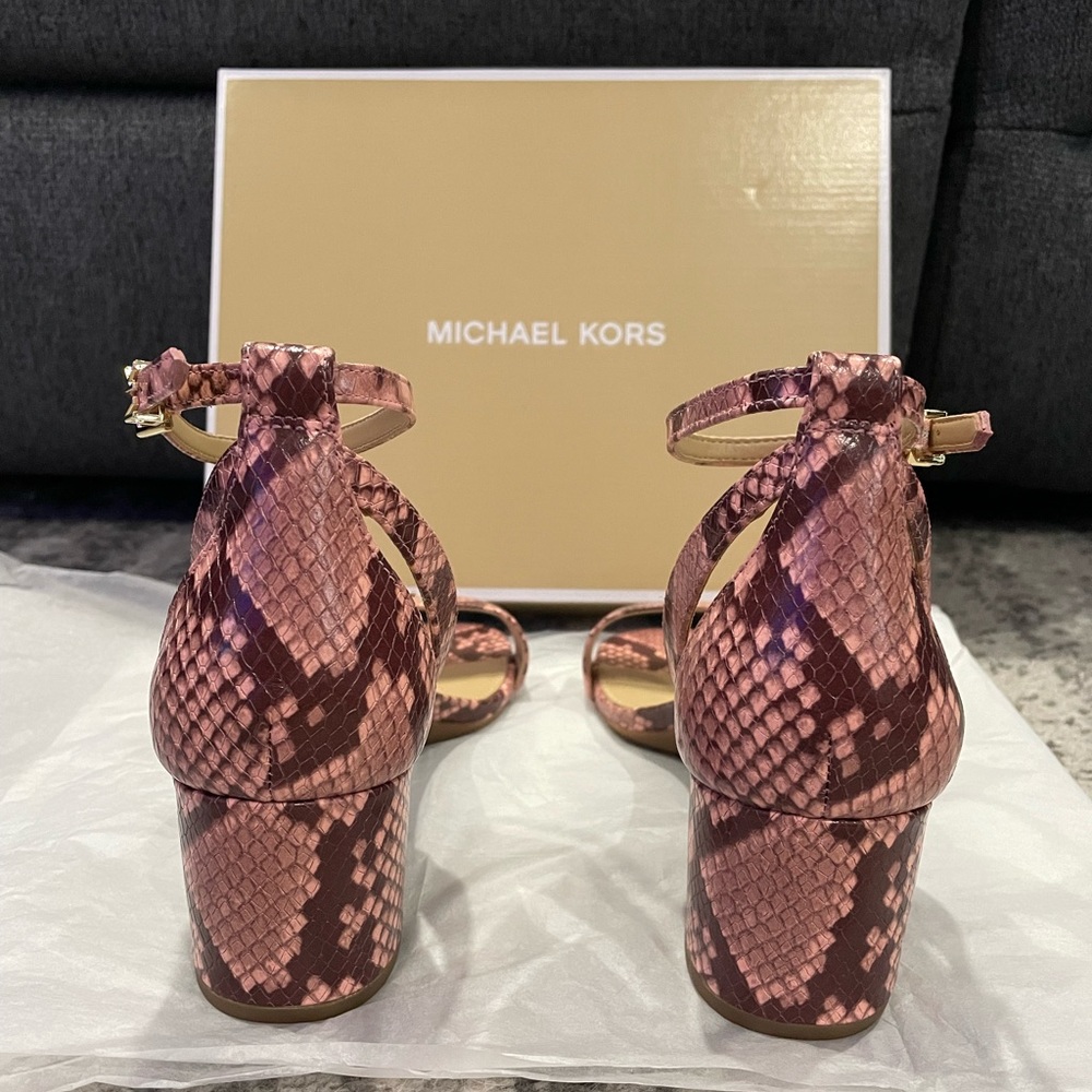 Michael Kors snake embossed leather sandal - Picture 2 of 5